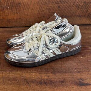 NWT Adidas Samba Wales Bonner Silver Metallic Sneaker Men's 8 Women's 9